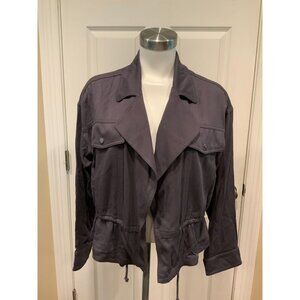 Frye Dark Periwinkle Blue Open Front Jacket, Size M
